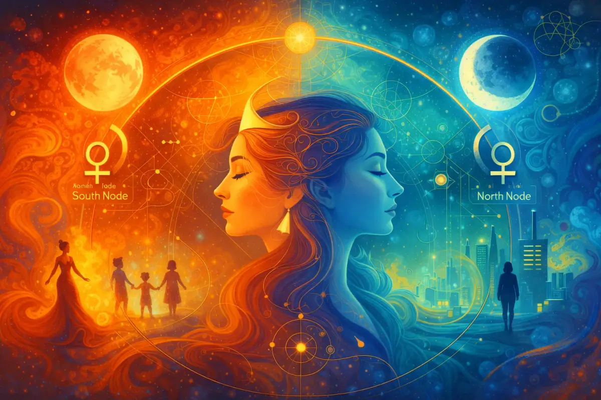The Lunar Nodes in Your Chart: Growth Themes and Comfort Zones