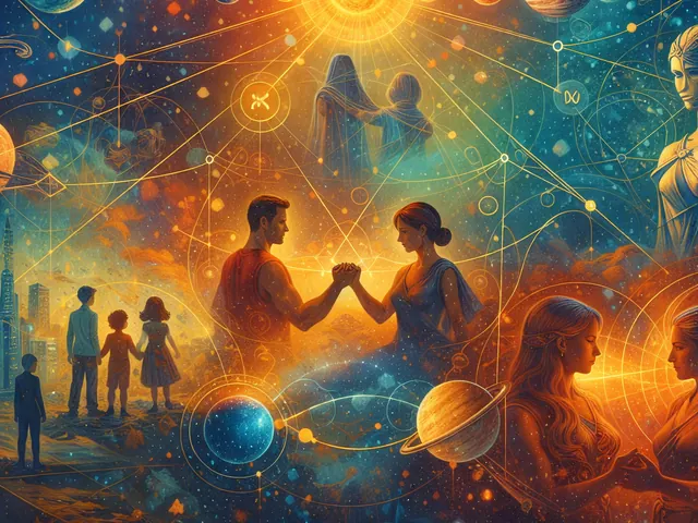 February 2026 newsletter illustration: Mid‑month tightens focus and purpose. Mars conjoins Vesta on February 15, activating committed effort and concentrated labor; the following